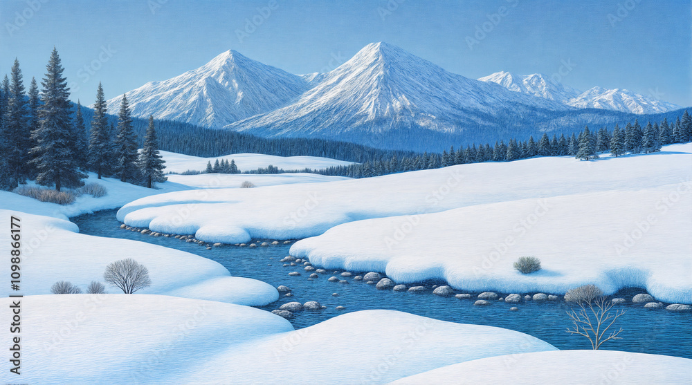 Fototapeta premium snowy landscape