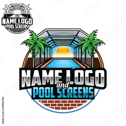 Illustration vector graphic of swimming pool cleaning service logo vector template. Swimming pool service. Creative clean water pool logo