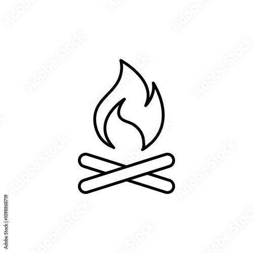 Bonfire flat icon. vector Bonfire thin line trendy style illustration for web and app..eps