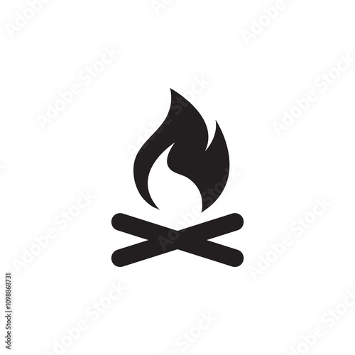 Bonfire flat icon. vector  Bonfire sign trendy style illustration for web and app..eps