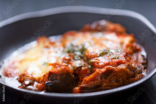 rustic italian eggplant parmigiana photo