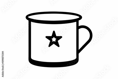 soviet white mug  silhouette vector illustration