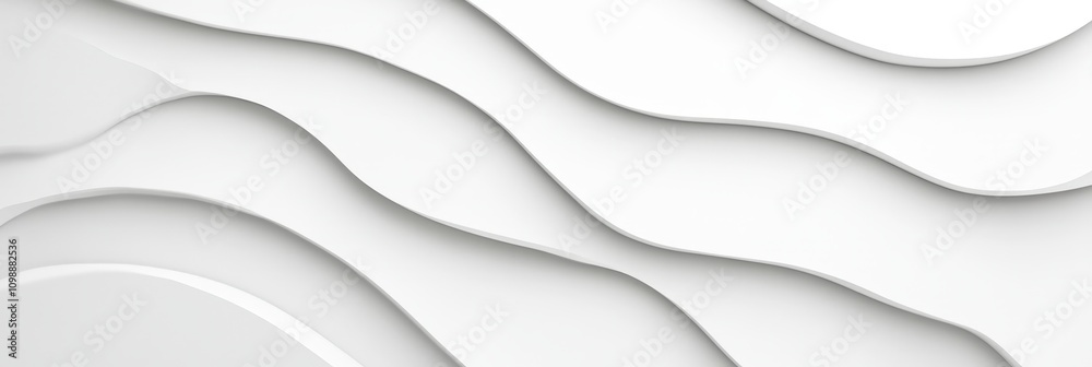 Obraz premium Abstract white wavy patterns creating a minimalistic 3d effect