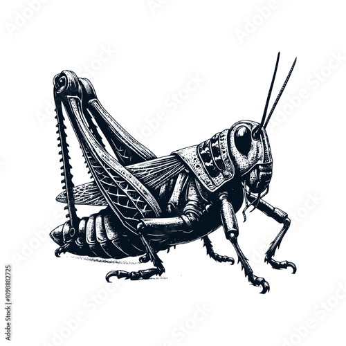 grasshopper on a white background