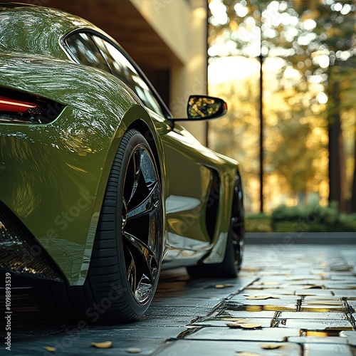 Wallpaper Mural Luxury sports car showcased in urban environment modern architecture photographic content daytime automotive excellence Torontodigital.ca