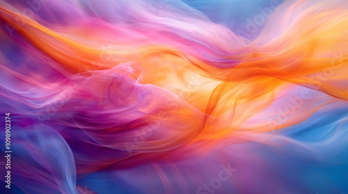 Wallpaper Mural Abstract colorful swirling smoke, vibrant hues, dynamic flow, smooth texture, artistic background. Torontodigital.ca