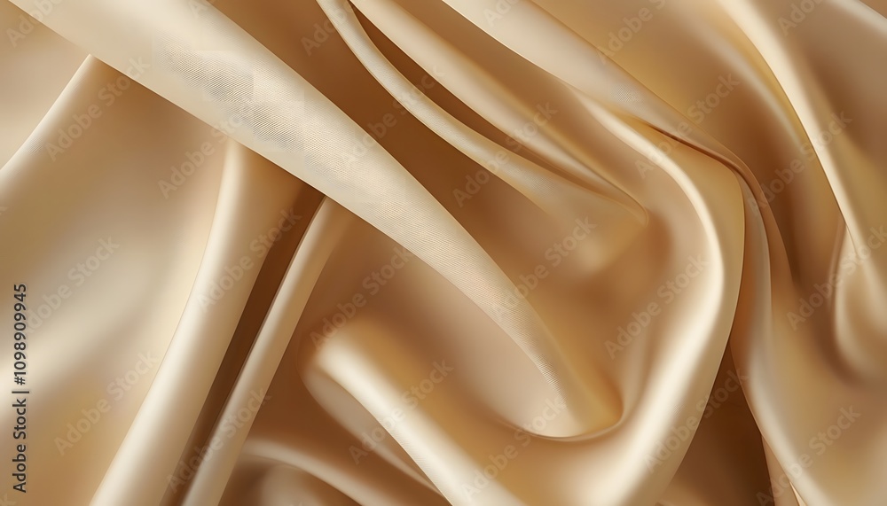 Fototapeta premium Layered Pale Yellow-Brown Silk with Soft Light