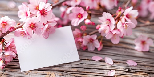 Card Mockup with Flower Background