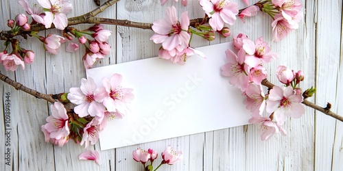 Card Mockup with Flower Background