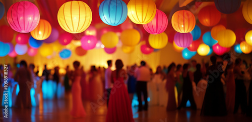 Vibrant prom party with festive atmosphere