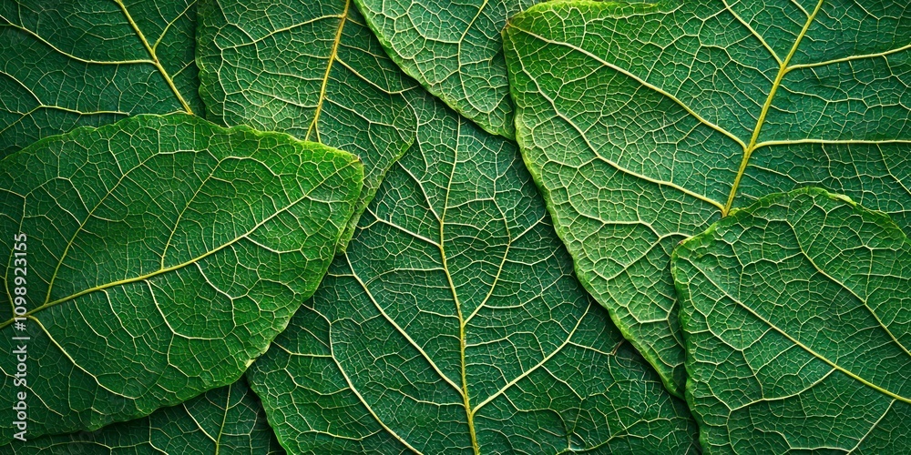 Obraz premium Abstract green background with leaf motifs and a clean, eco-friendly aesthetic.