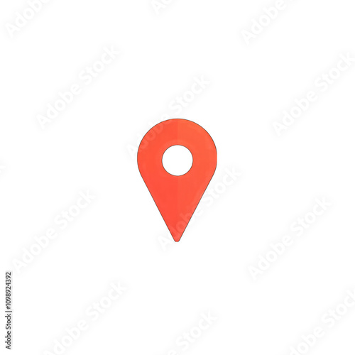 Free Download red location pin icon, isolated on a cutout PNG white background, simple shapes - GFXLoad