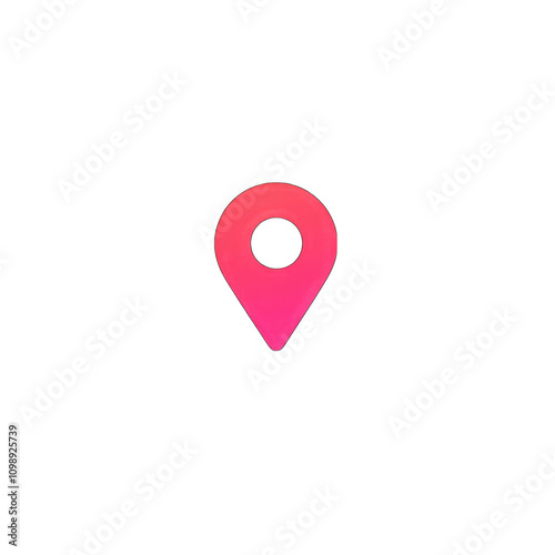 Free Download red location pin icon, isolated on a cutout PNG white background, simple shapes - GFXLoad