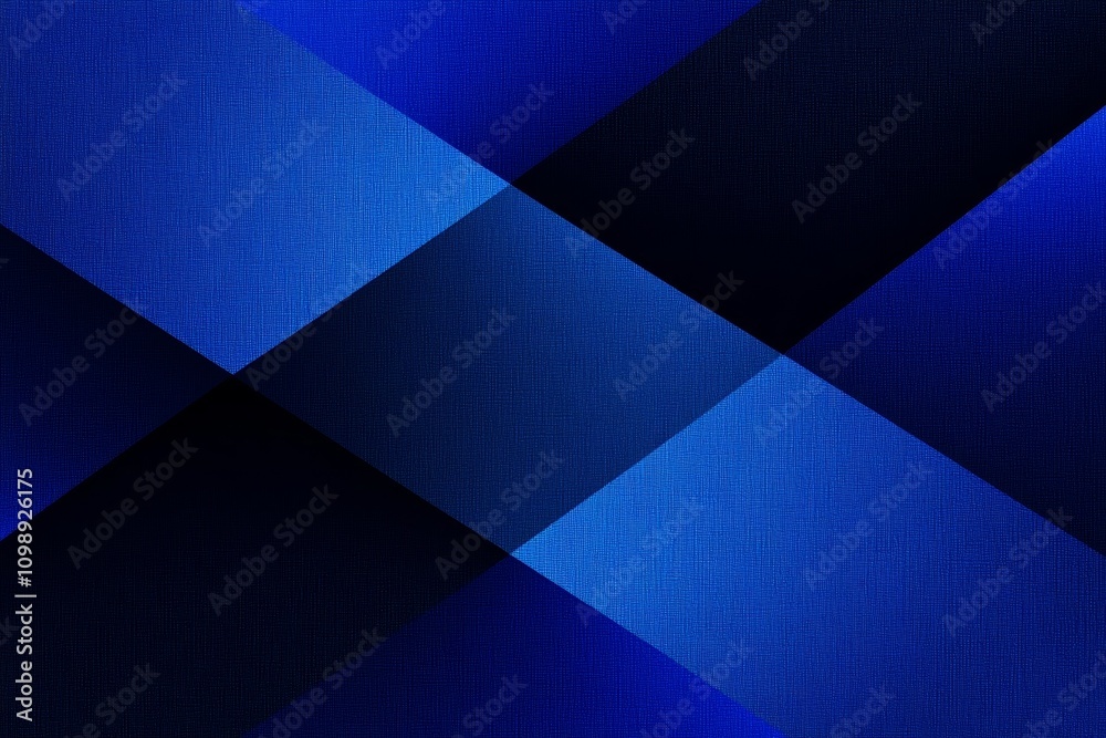Obraz premium Geometric Pattern Background with Blue and Black Triangles, Modern Abstract Design with Smooth Textures and High Contrast
