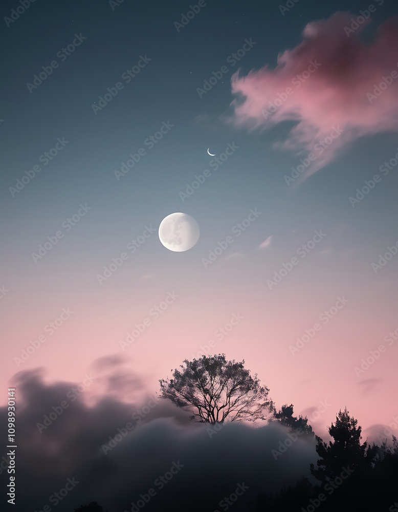 Fototapeta premium sky with moon