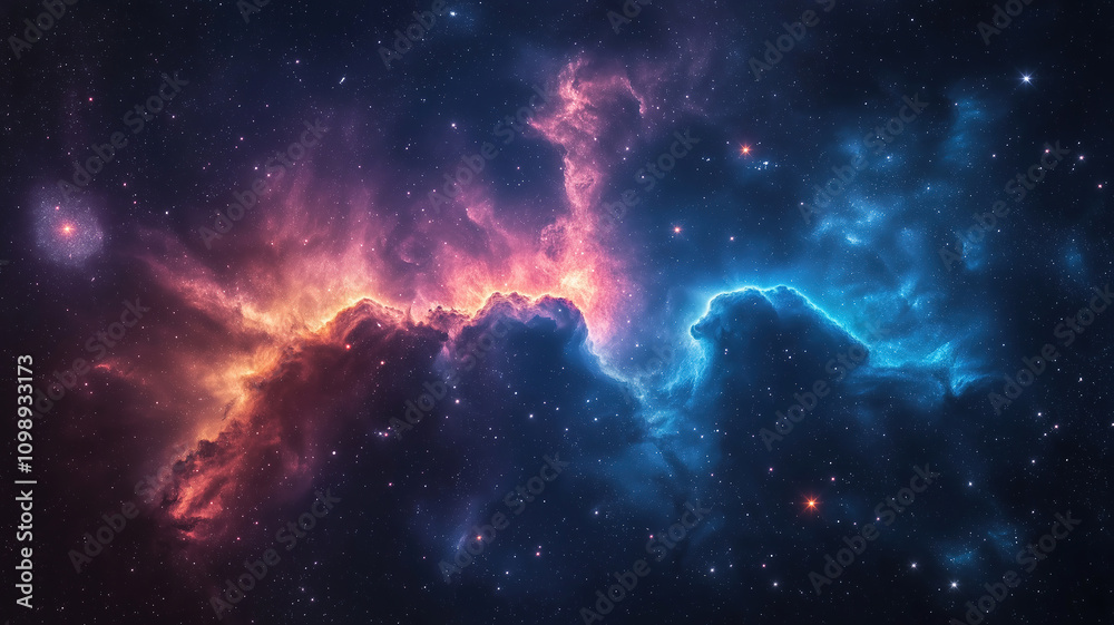 Obraz premium Nebula and stars in the night sky creating a cosmic backdrop for space exploration