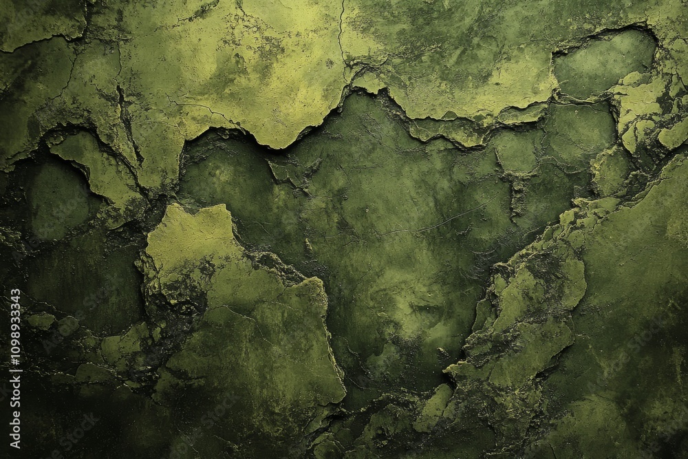 Obraz premium Textured dark green cracked wall surface aged rustic background grunge detail