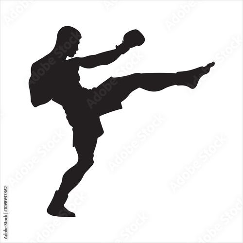 boxers silhouette on white background
