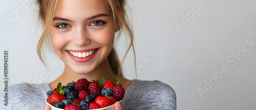 healthy fruits and eating for weight loss For athletes or exercisers teen On the background there is free space for text. photo