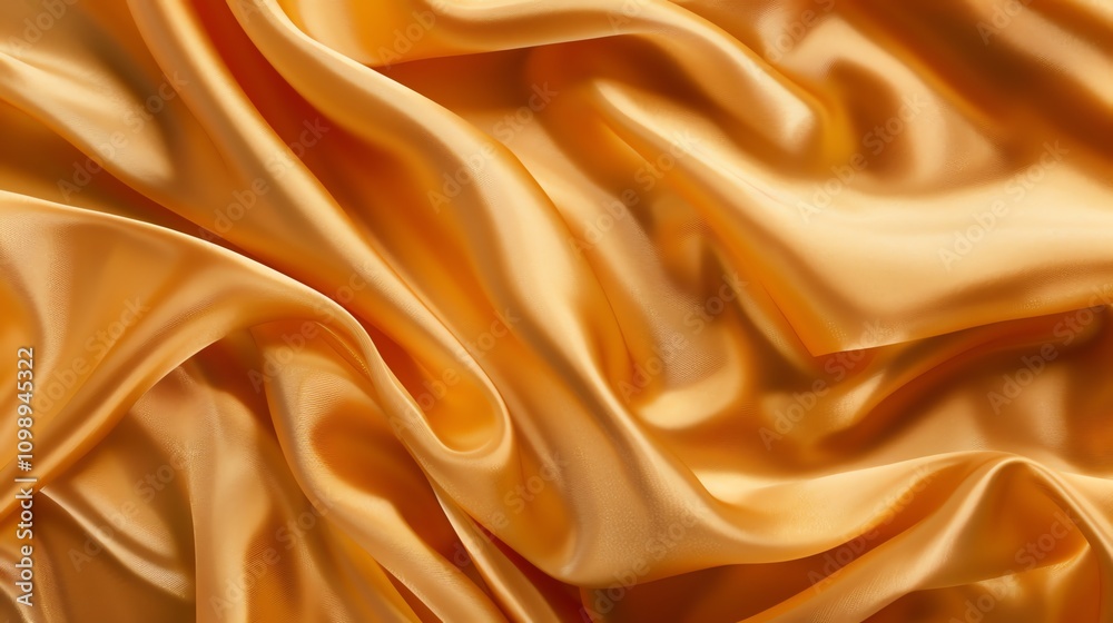 Obraz premium A close up of silky, golden fabric.
