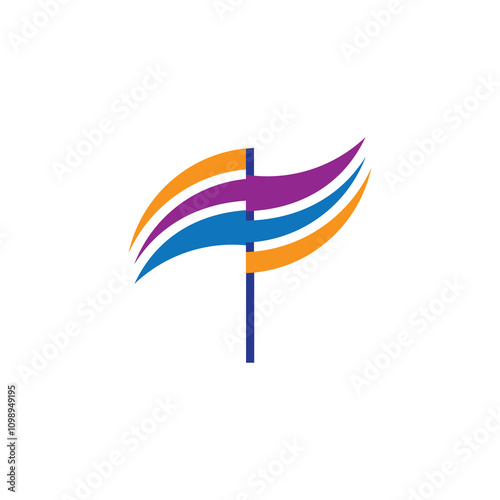 colorful flag web icon design vector illustration