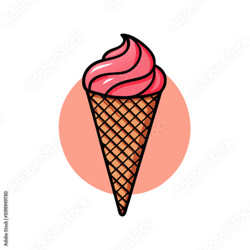 Color ice cream vector illustration on a isolated white background (5)