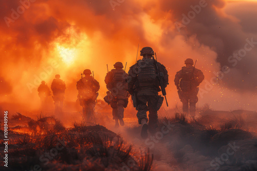 combat soldiers of an elite counter-terrorism unit return to base after a raid.,.   