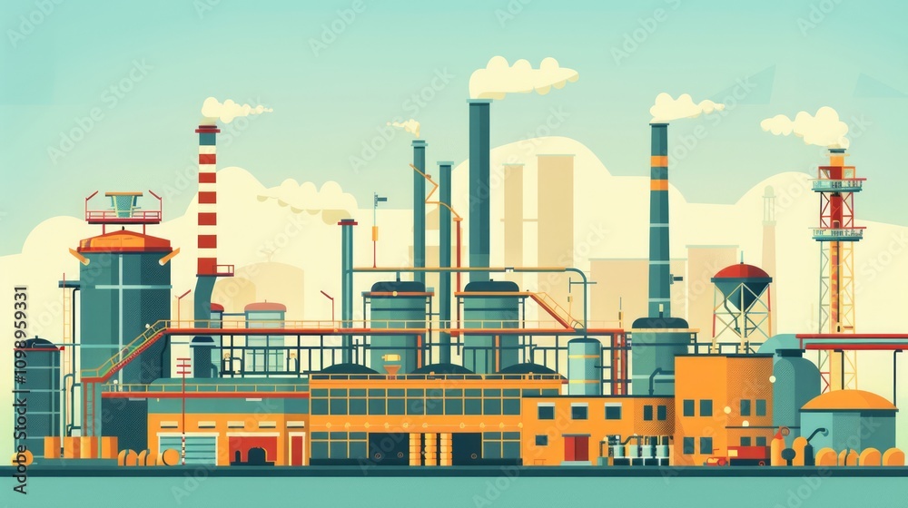 Obraz premium Minimalistic Flat Design for Industrial Applications