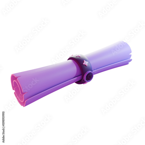 Scroll Spell Cute Witchcraft 3D Icons