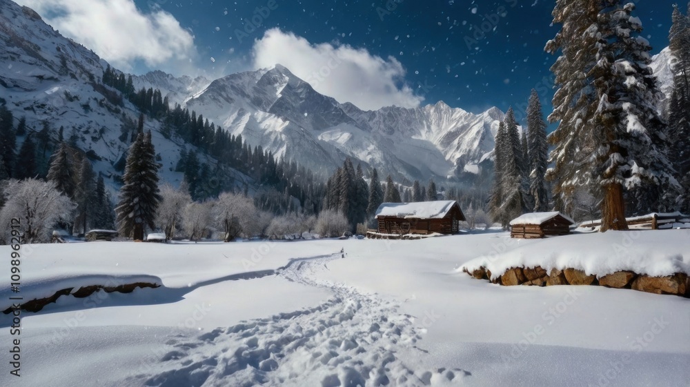 Fototapeta premium winter landscape in the mountains