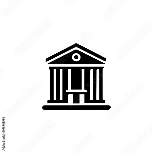 Simple Vector Icon of a court building – Logo Design Illustration