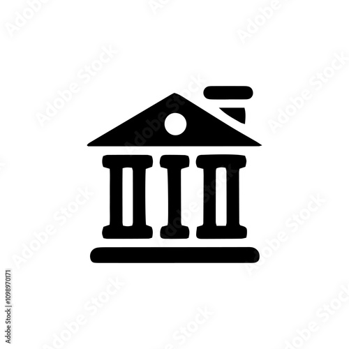 Simple Vector Icon of a court building – Logo Design Illustration