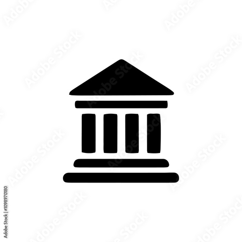 Simple Vector Icon of a court building – Logo Design Illustration