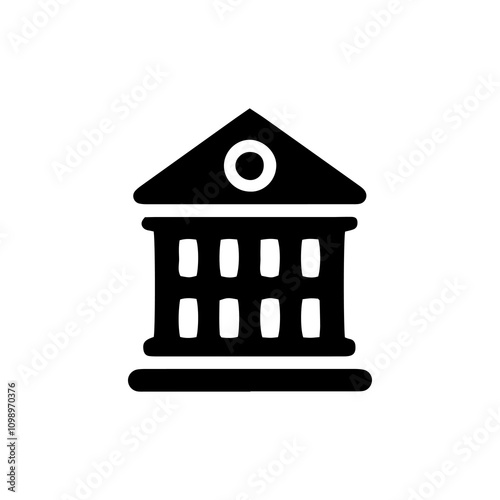 Simple Vector Icon of a court building – Logo Design Illustration