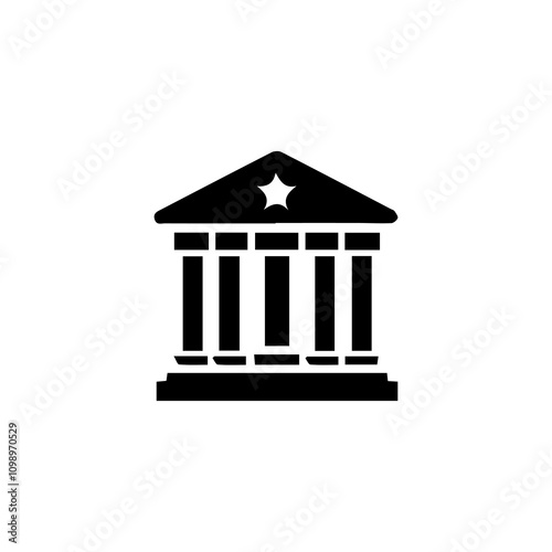 Simple Vector Icon of a court building – Logo Design Illustration