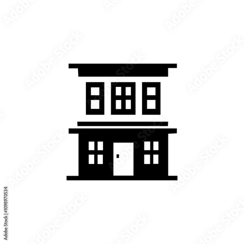 Simple Vector Icon of a police station – Logo Design Illustration