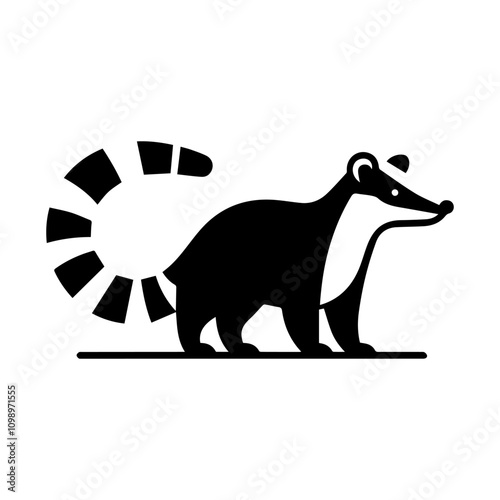 Simple Vector Icon of a Coati – Logo Design Illustration