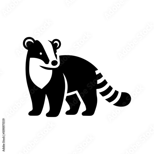 Simple Vector Icon of a Coati – Logo Design Illustration