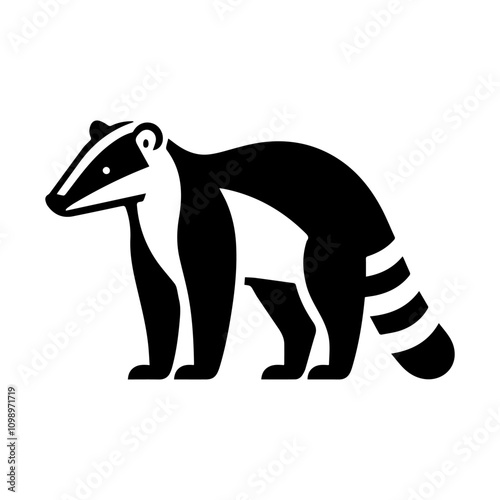 Simple Vector Icon of a Coati – Logo Design Illustration
