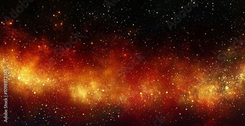 Abstract Digital Cosmic Explosion Red Orange Yellow Black Background Texture