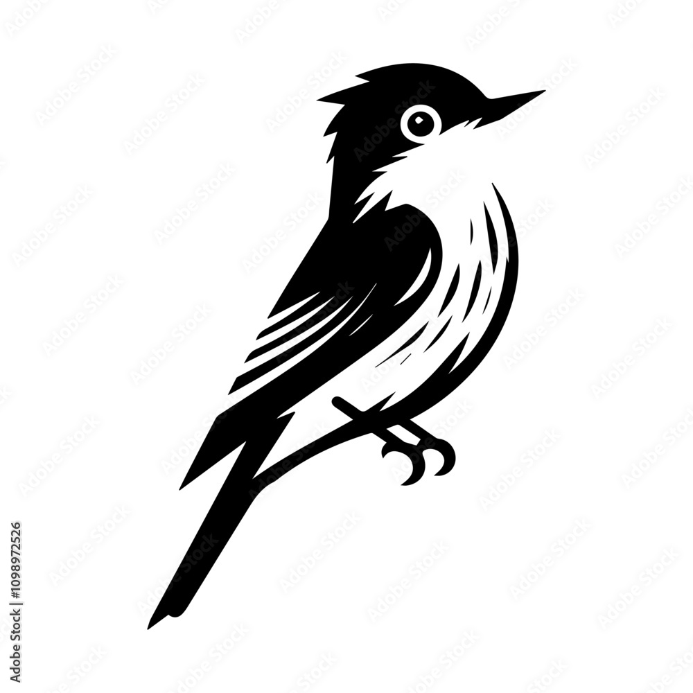 Fototapeta premium Simple Vector Icon of a Vermilion Flycatcher – Logo Design Illustration