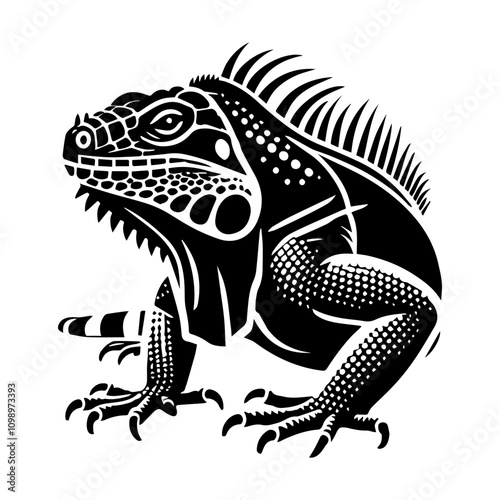 Simple Vector Icon of a iguana – Logo Design Illustration