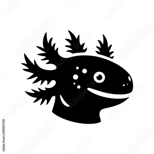 Simple Vector Icon of a axolotl – Logo Design Illustration