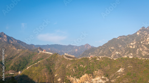 Great Wall of China. View from Juyongguan Pass, Beijing. photo