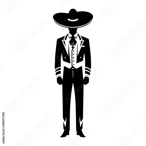 Simple Vector Icon of a  Charro Suit – Logo Design Illustration