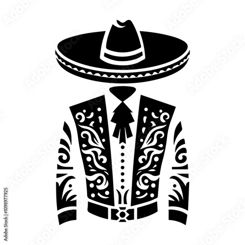 Simple Vector Icon of a  Charro Suit – Logo Design Illustration