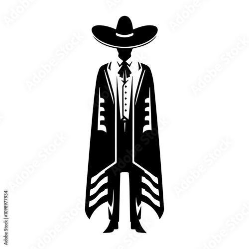 Simple Vector Icon of a  Charro Suit – Logo Design Illustration