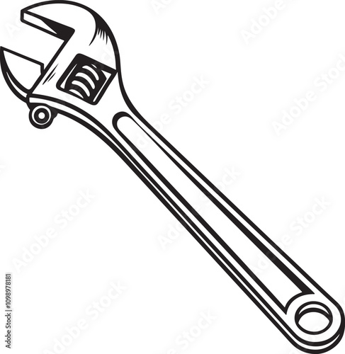 A Beautiful Wrench icon vector on white background, Wrench icon