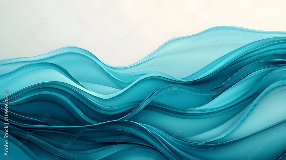 Fototapeta premium Abstract Teal Wave Background
