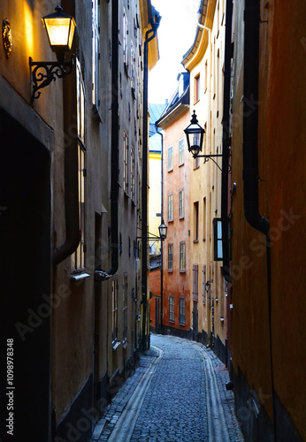 narrow street in the old town photo